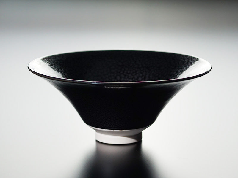 Flat Matcha Bowl (Chawan) - Oil-Spot Tenmoku, Shinemon Kiln, Arita Ware