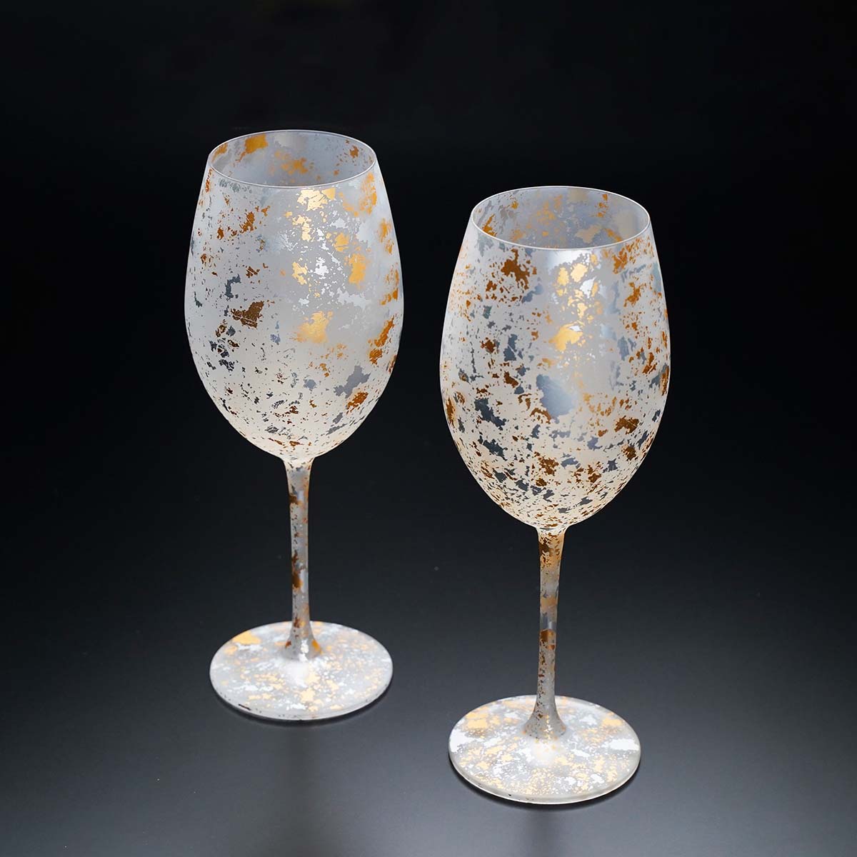 Yamanaka Lacquerware - [Kihaku Glass] Pair of Wine Glasses "Albus"