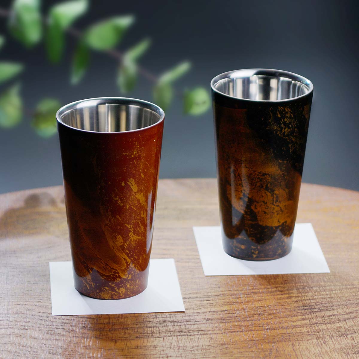 Verres à bière Shima Cup "Byakudan" - Laque de Yamanaka