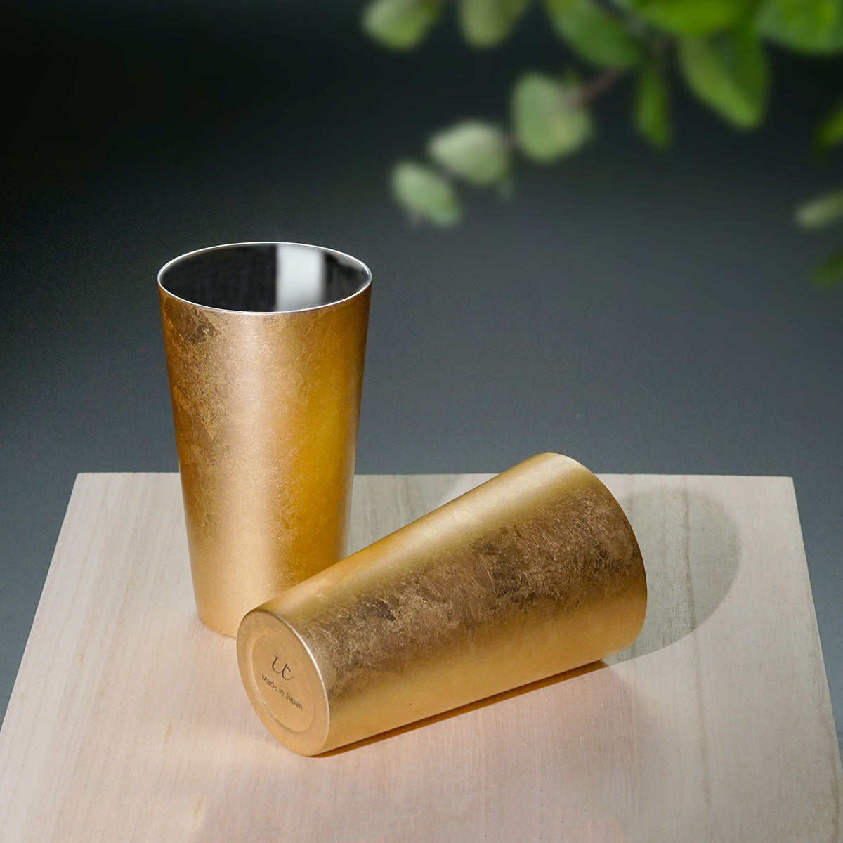 Shima Cup Pair Beer Glasses "Haku Goromo" - Yamanaka Lacquerware