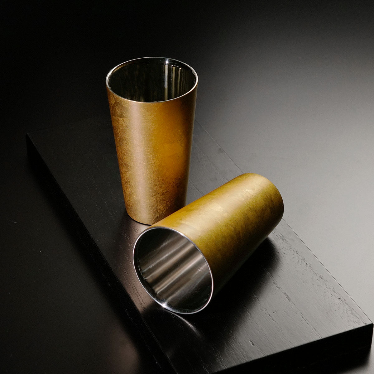 Shima Cup Pair Beer Glasses "Haku Goromo" - Yamanaka Lacquerware