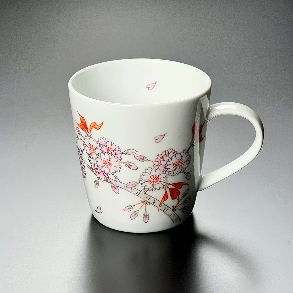 Jin Kiln Coffee Mug - Iroe Cherry Blossoms, Arita Ware