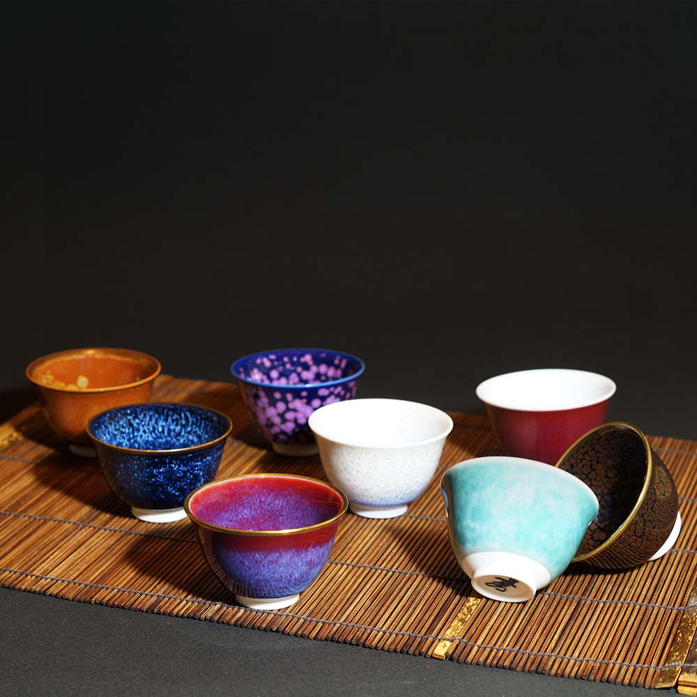 Shinemon Kiln Ochoko Sake Cup Set (8 Colors) - Arita Ware