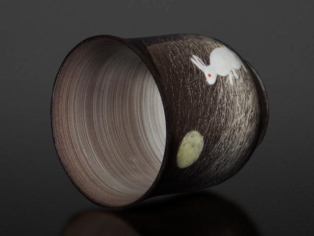Gagyu Kiln Moon Rabbit Yunomi Japanese Teacup - Arita Ware